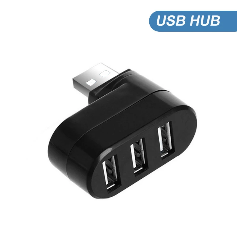 Usb-хаб, вращающийся, высокоскоростной, 3 порта, USB, несколько концентраторов, 2,0, USB адаптер для ноутбука, компьютера, концентратор, USB, несколько карт-ридеров, адаптер