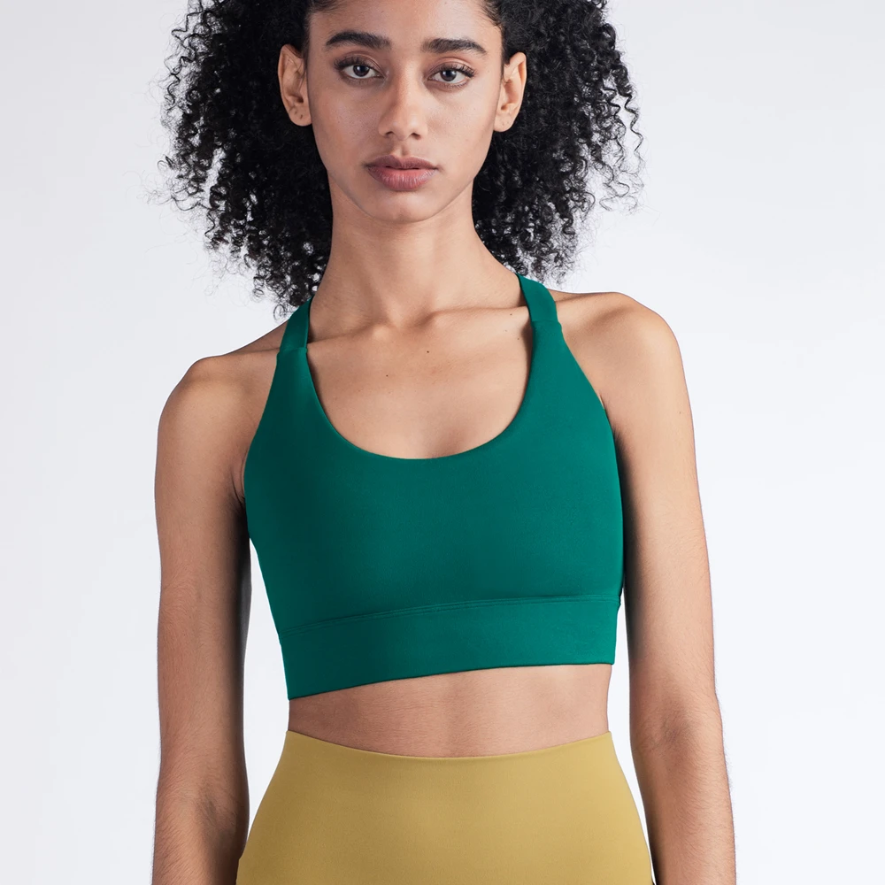 Женский бюстгальтер для занятий фитнесом и йогой укороченный топ с открытой