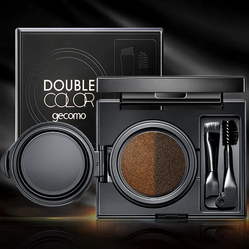 Two-color Misty Air Cushion Eyebrow Liquid Pencil Cream Powder Lasting Waterproof Non-off Makeup Beauty | Красота и здоровье