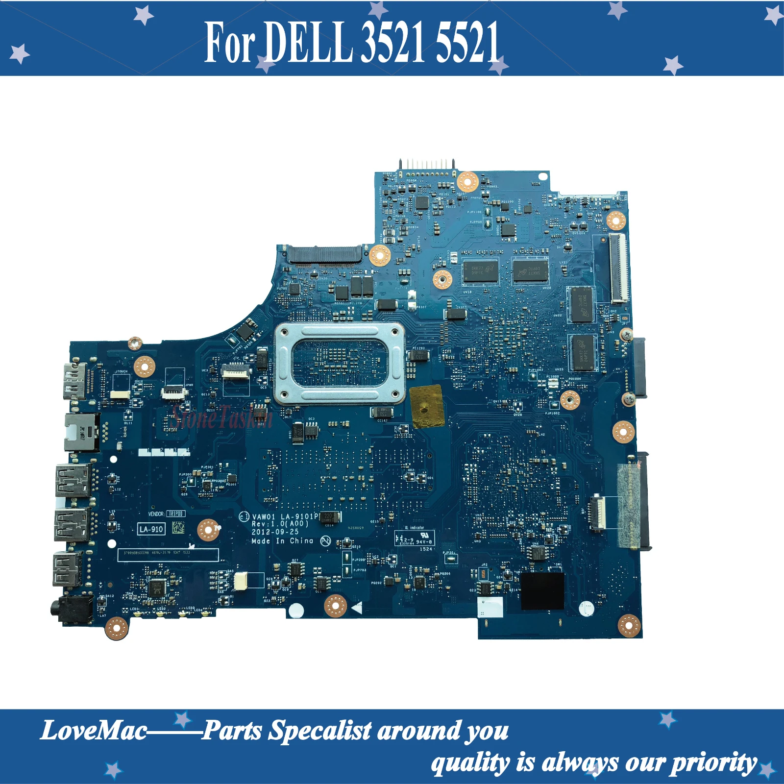 Высокое качество CN-0P14T7 для DELL 3521 5521 Материнская плата ноутбука VAW01 LA-9101P REV: 1 0 SR0XL