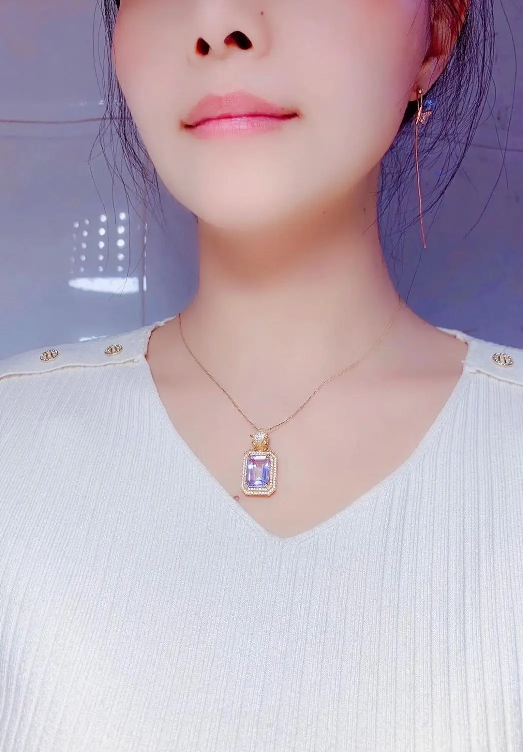 

High Quality Luxury Brazil Amethyst pendant Free shipping Necklace pendant Natural amethyst pendants 925 sterling silver
