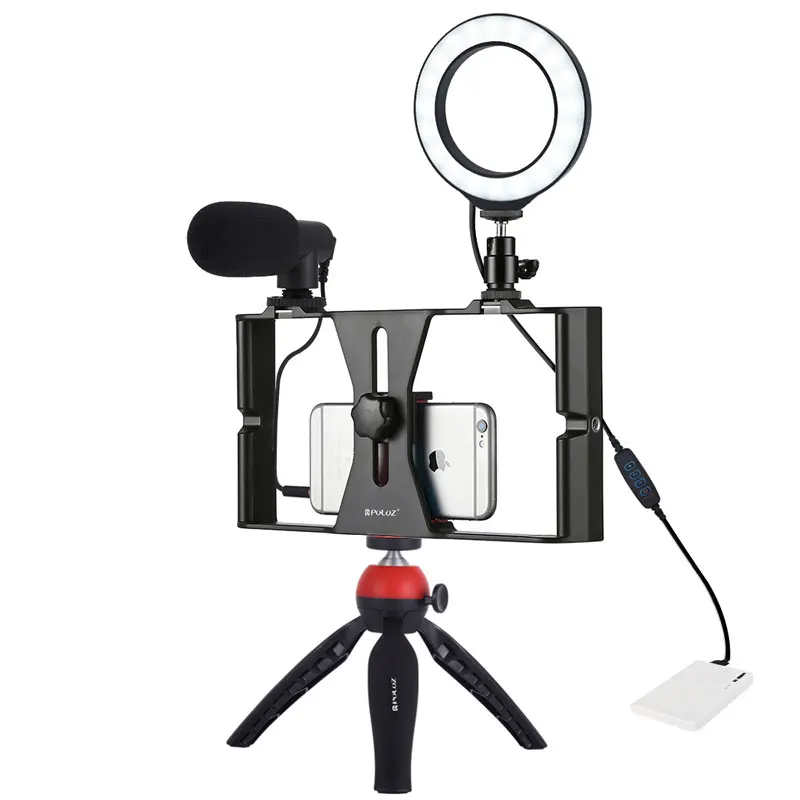 Держатель для мобильного телефона Штатив для микрофона Vlogging Rig светодиодный кронштейн с кольцом для освещения подставка для телефона Аксессуары для фотосъемки