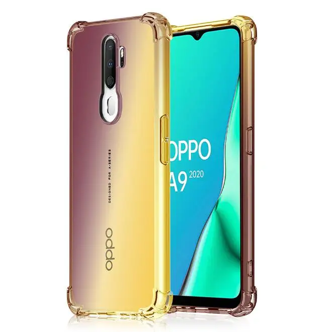 Для OPPO A5 2020 чехол силиконовый ударопрочный защита подушка безопасности цветной