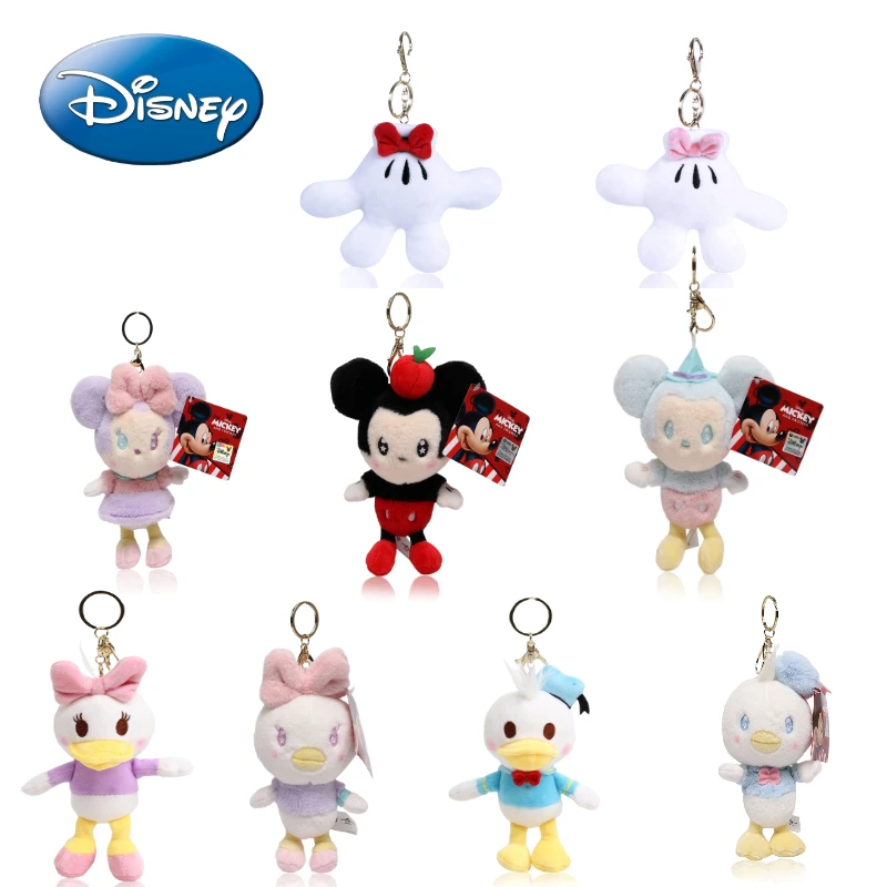 

Genuine Disney Dream Style 18cm Mickey Mouse Minnie Donald Duck Daisy Fashion Creative Plush Dolls Keychain Bag Cute Pendant Toy