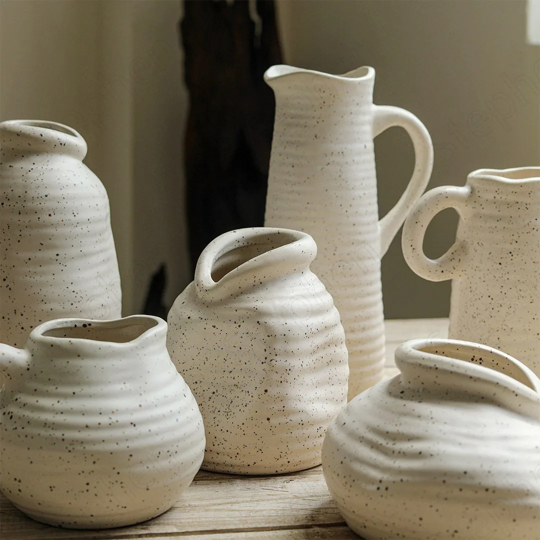 

Специальная матовая керамическая ваза, скандинавские винтажные сушеные цветочные вазы, кофейный столик, настольные цветочные горшки, деко...