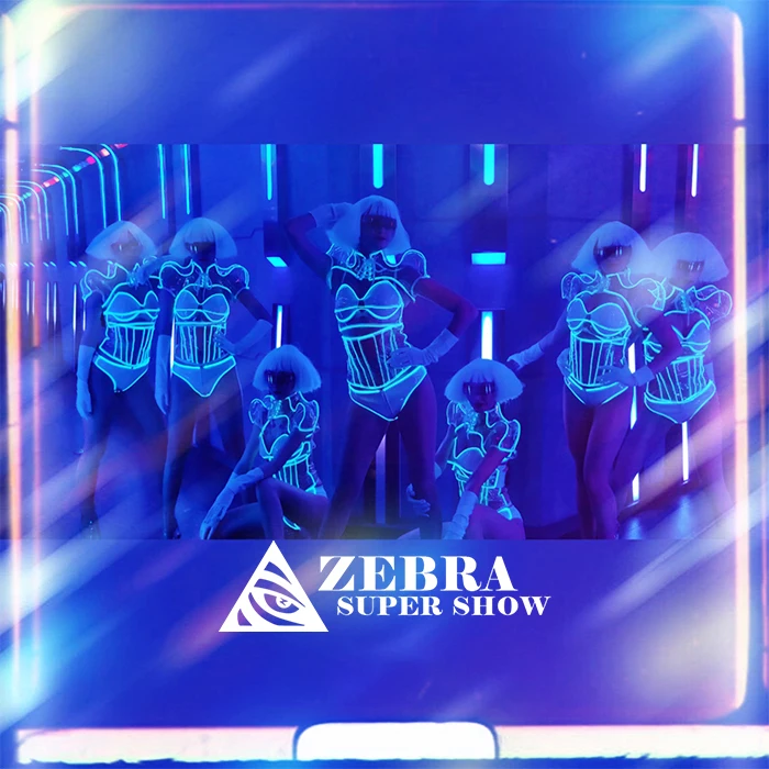 Ночной клуб DS светодиодные костюмы ночной бар вечеринка девушка одежда вечерние