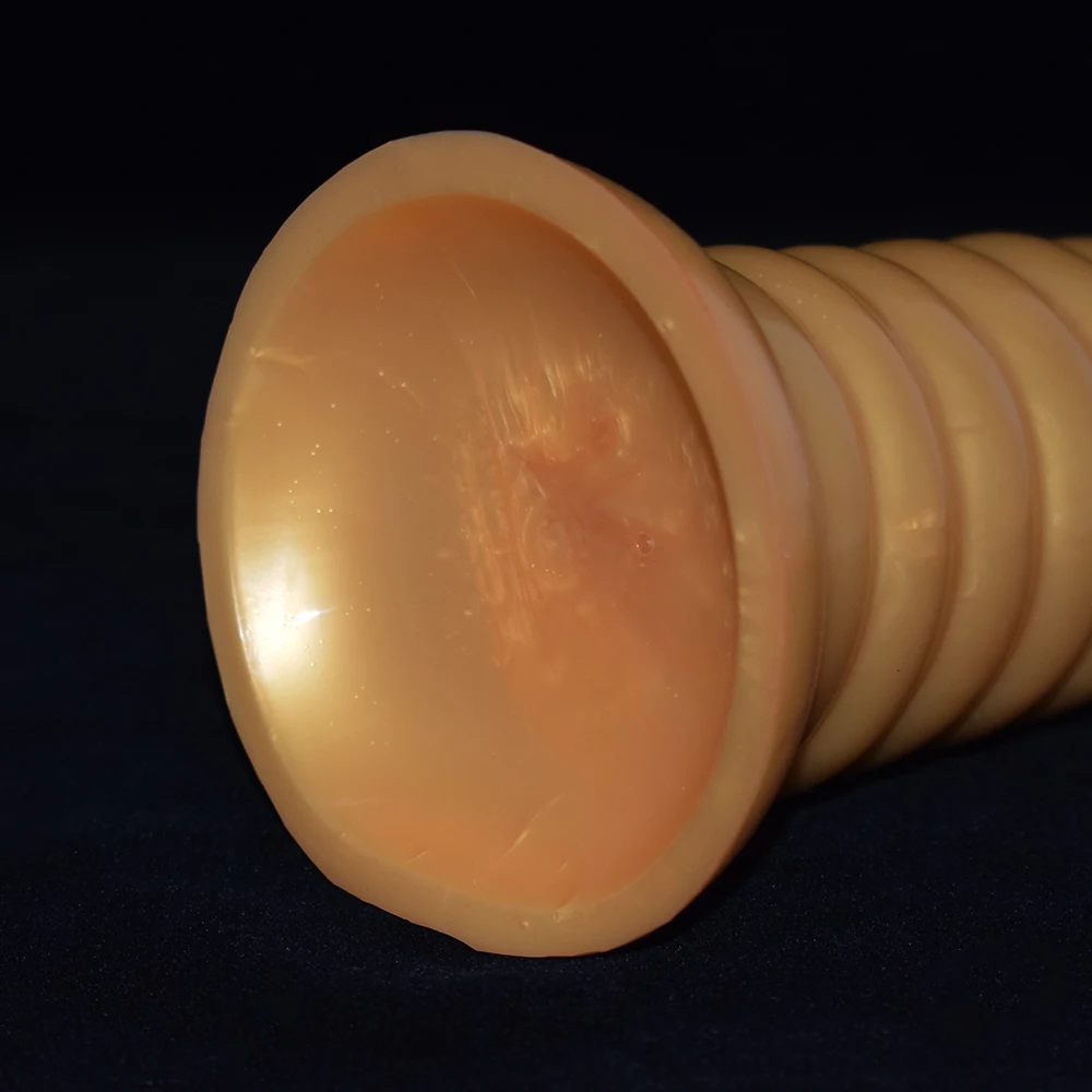 Золотистый толстый ребристый анальный фаллоимитатор FRRK для женщин силиконовый член винт эротические секс