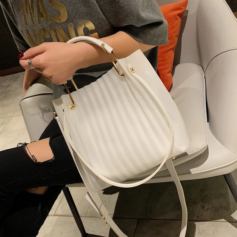 Модная Желейная Сумка-ведро сумки через плечо для женщин роскошные из ПВХ