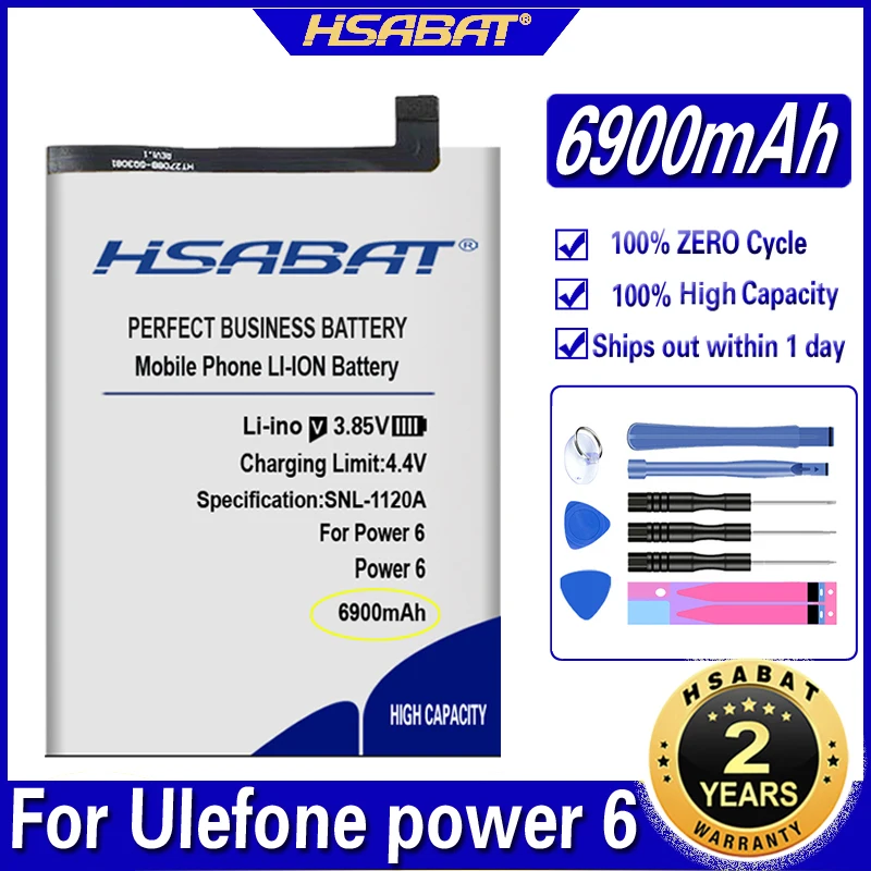 

Аккумулятор HSABAT 6900 мАч для Ulefone Power 6, аккумуляторы 6,3 дюймов