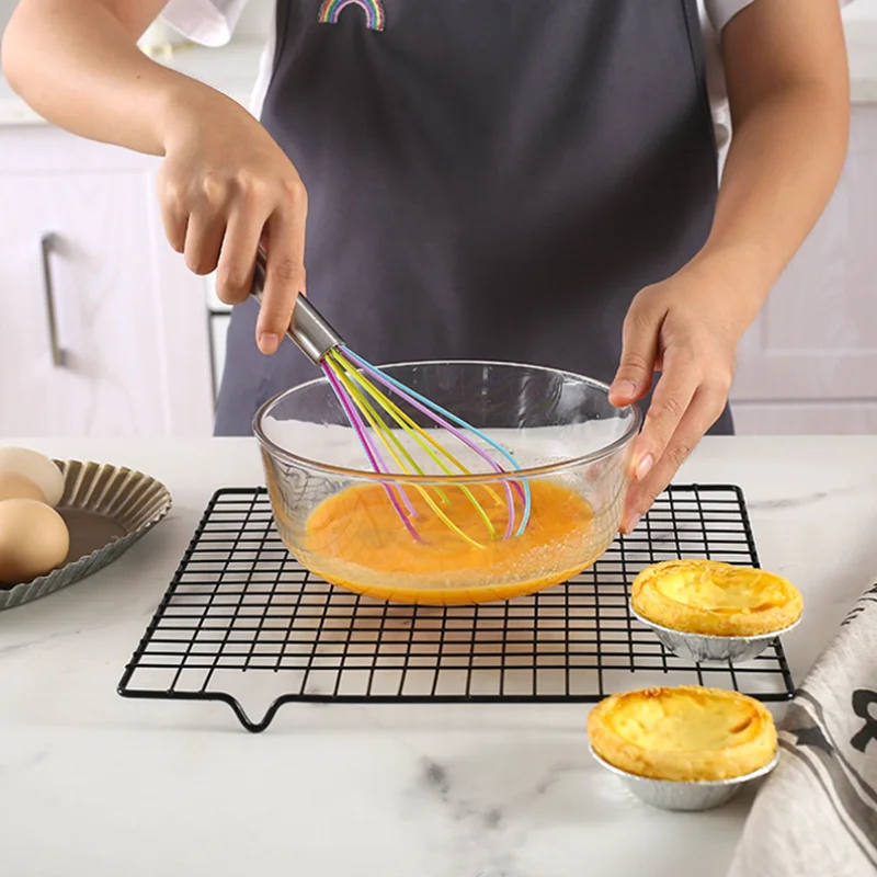 Силиконовый венчик с ручкой из нержавеющей стали 8/10/12 дюймов для молочного крема