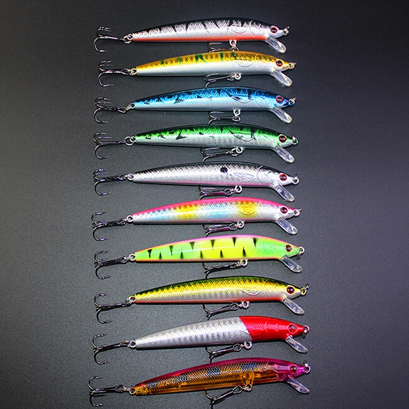 

New 10pcs Kinds of Fishing Lures Crankbaits Hooks Minnow Baits Tackle Crank