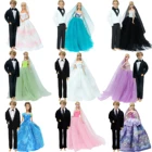 2 компл.лот кукольные наряды ручной работы Свадебная вечеринка взрослая + мужской костюм рубашка Одежда для куклы Барби для куклы Кена 12 дюймов аксессуары игрушки
