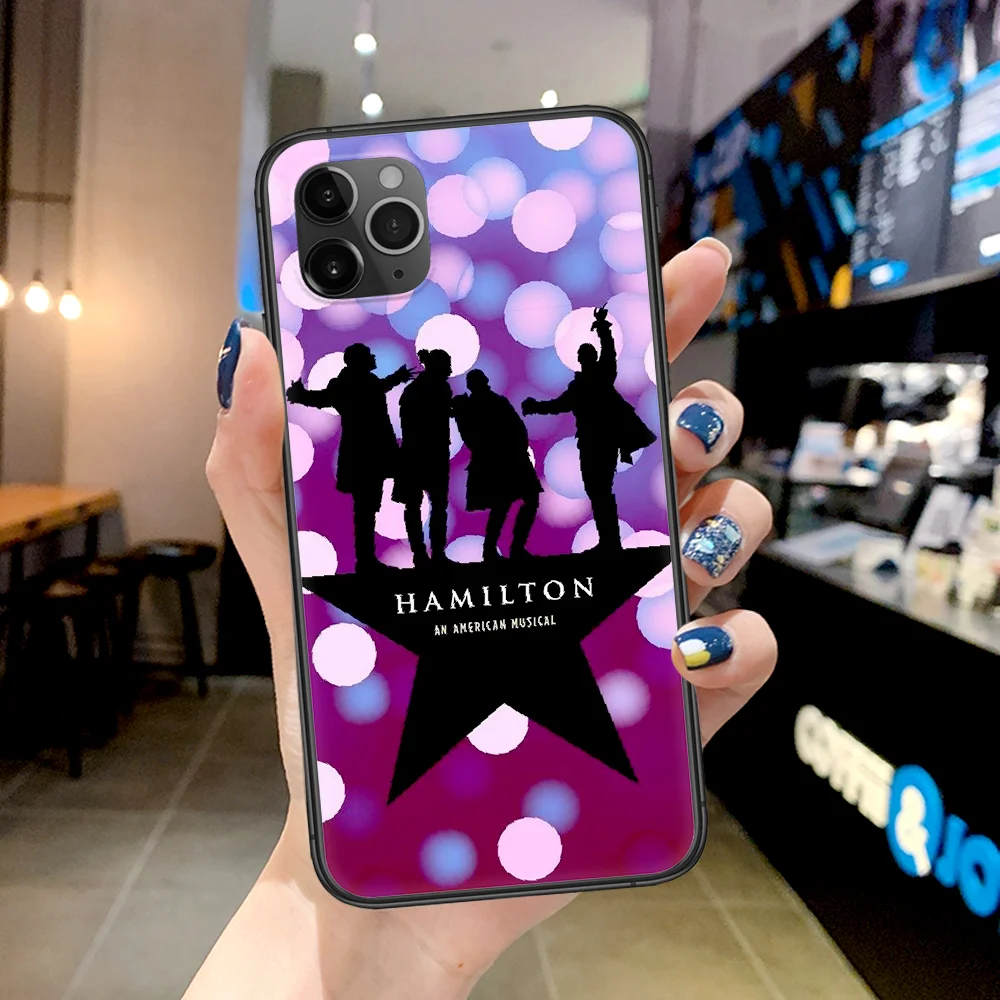 

Hamilton Musical Phone Case For Iphone 4 4s 5 5S SE 5C 6 6S 7 8 Plus X XS XR 11 12 Mini Pro Max 2020 black Funda Pretty Shell