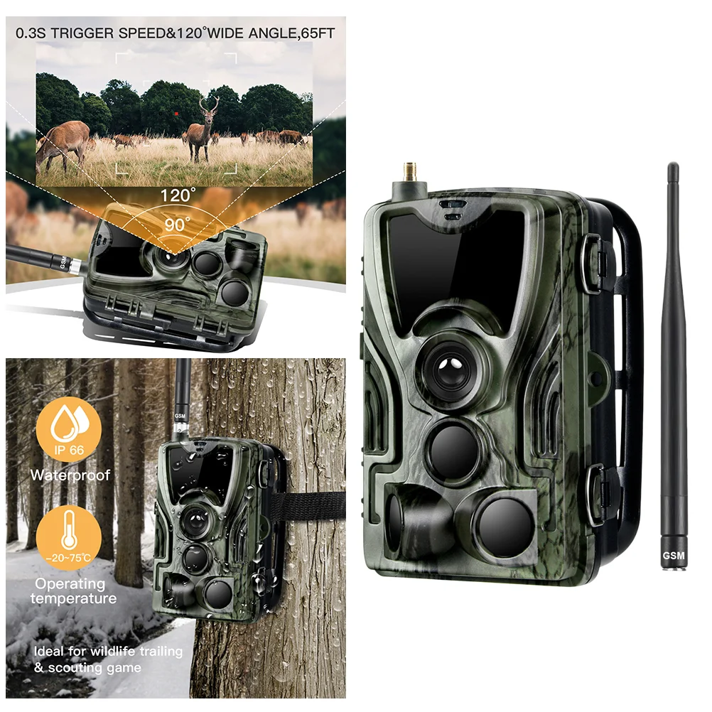 

Фотоловушка для лесной фотоловушки, беспроводная камера видеонаблюдения, тепловизор для зеленого цвета, 2G MMS