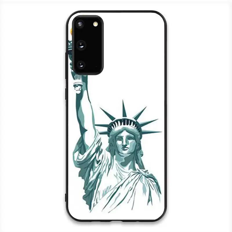 

FHNBLJ Statue of Liberty New York Bling Cute Phone Case For Samsung S20 S10 S8 S9 Plus S7 S6 S5 Note10 Note9 S10lite