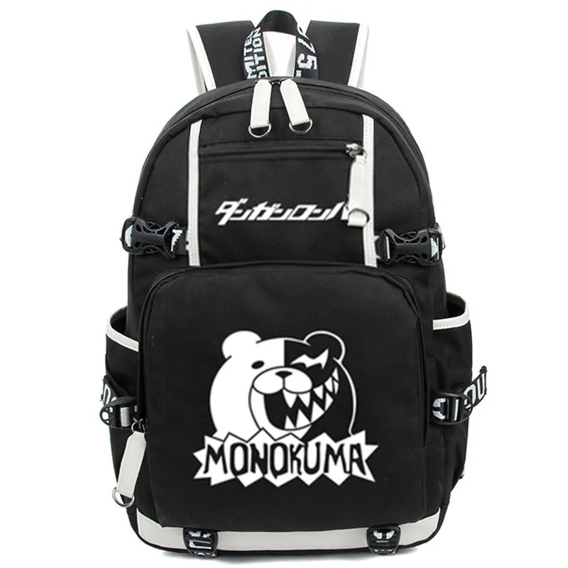 Светящиеся школьные сумки мессенджеры Dangan Ronpa Danganronpa Monokuma рюкзак на плечо для