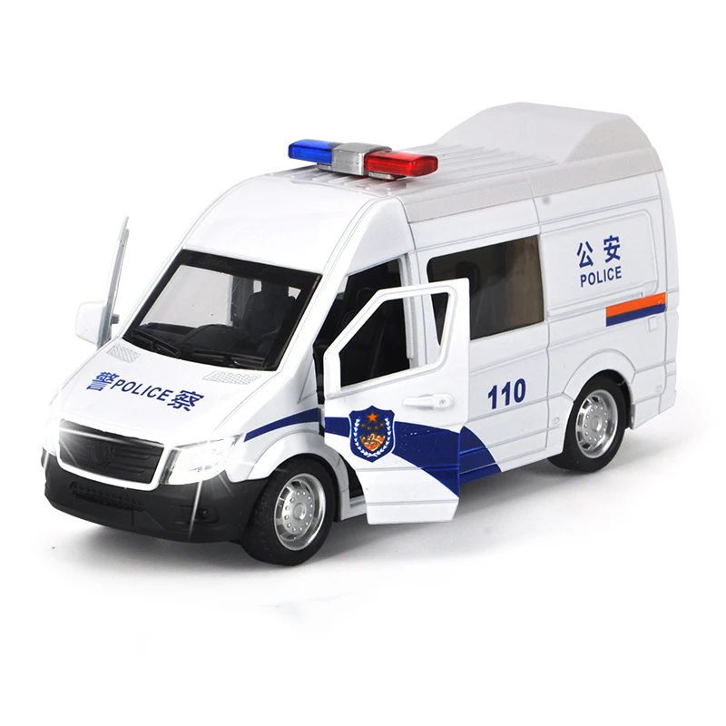 

Desktop High Simulation Birthday Police Toy Car Model Vehicle Diecast Pull Back Children Kids Gift Sound Light Ambulance