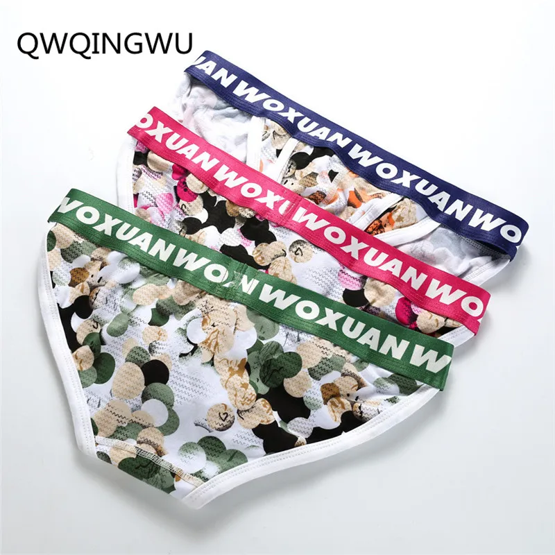 

3PCS Men Underwear Cotton Briefs Floral Printing Mens Calzoncillos Sexy Panties Jockstrap Cueca Masculina Briefs Underpants