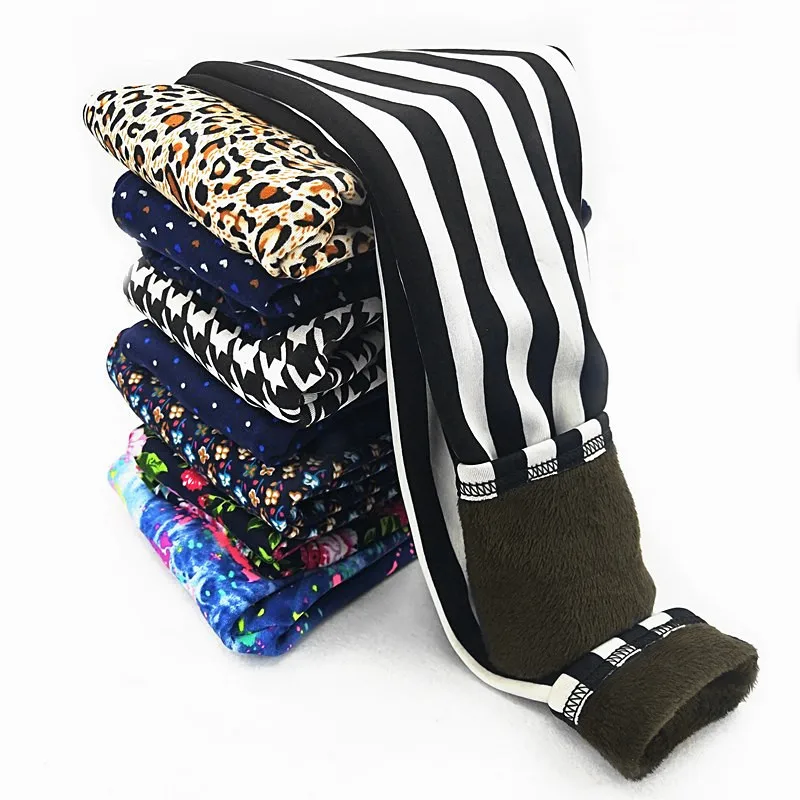 От 2 до 10 лет Детские плотные леггинсы для девочек Сезон осень зима Бархатные