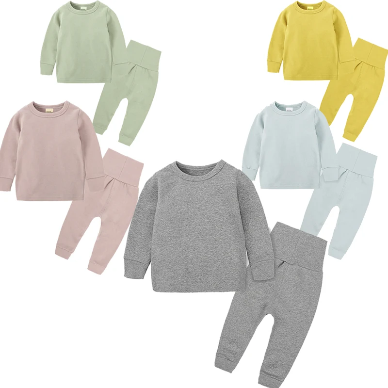 Весенний спортивный костюм для маленьких мальчиков и девочек Детский однотонный