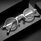Металлические круглые овальные квадратные пресбиопические очки для чтения для мужчин с защитой от сисветильник узкие оптические складные очки в чехле для мужчин