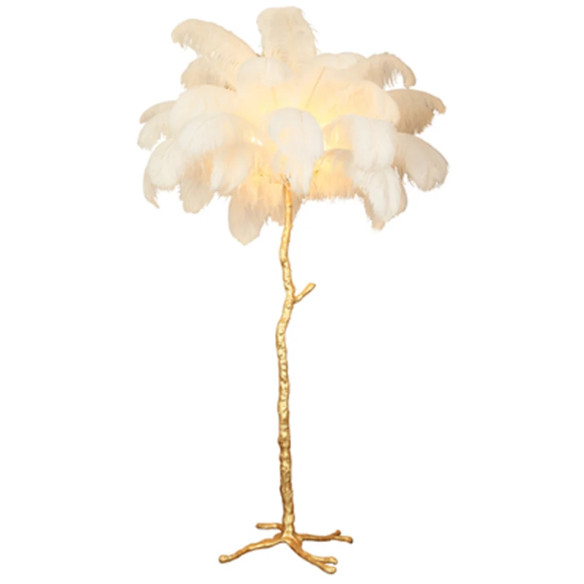 

Nordic LED Floor Lamps Living Room Bedroom Modern Ostrich Feather Living Room Interior Lighting Decor Floor Light Standing Lamp