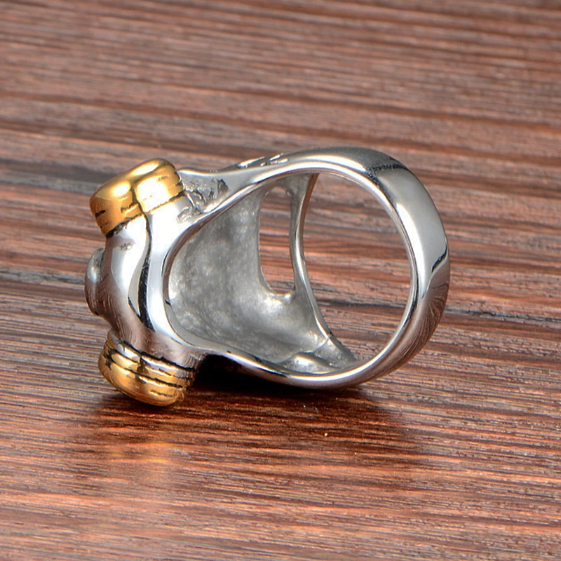 Кольцо мужское из нержавеющей стали полированная маска с черепом кольцо в стиле