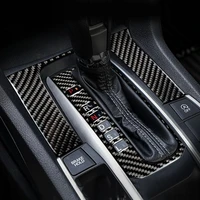 car carbon fiber center console gear shift panel switch button cover sticker trim for honda civic 10th gen 2016 2017 2018 2019