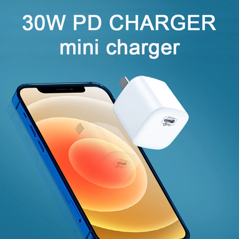 USB C зарядное устройство 30 Вт PD Type QC3.0 Быстрая Зарядка адаптер для iPhone 13 12 11 Pro Max X 8