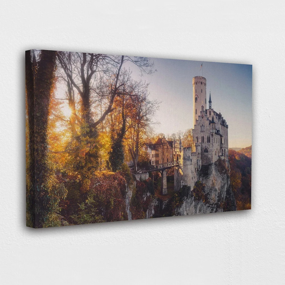 

Home Decor Wall Art Lichtenstein Castle in Germany Poster Print Autumn Landscape Canvas Painting Bedroom Modular Pictures Frame