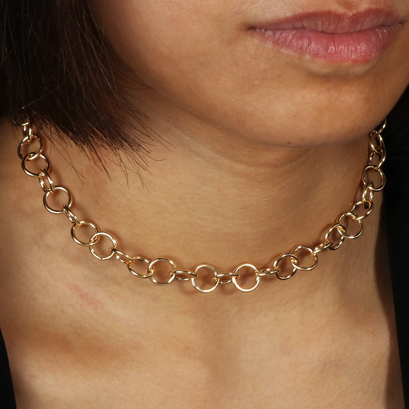 Seblasy свежий стиль простые винтажные круглые короткие цепочки в стиле Харадзюку