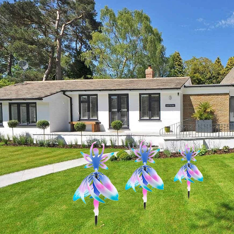 

Metal Fairy Ballerina Wind Spinner Winds Gauge Windmill Metal Sculptures Stake Construction for Garden Patio Yard Decor PI669
