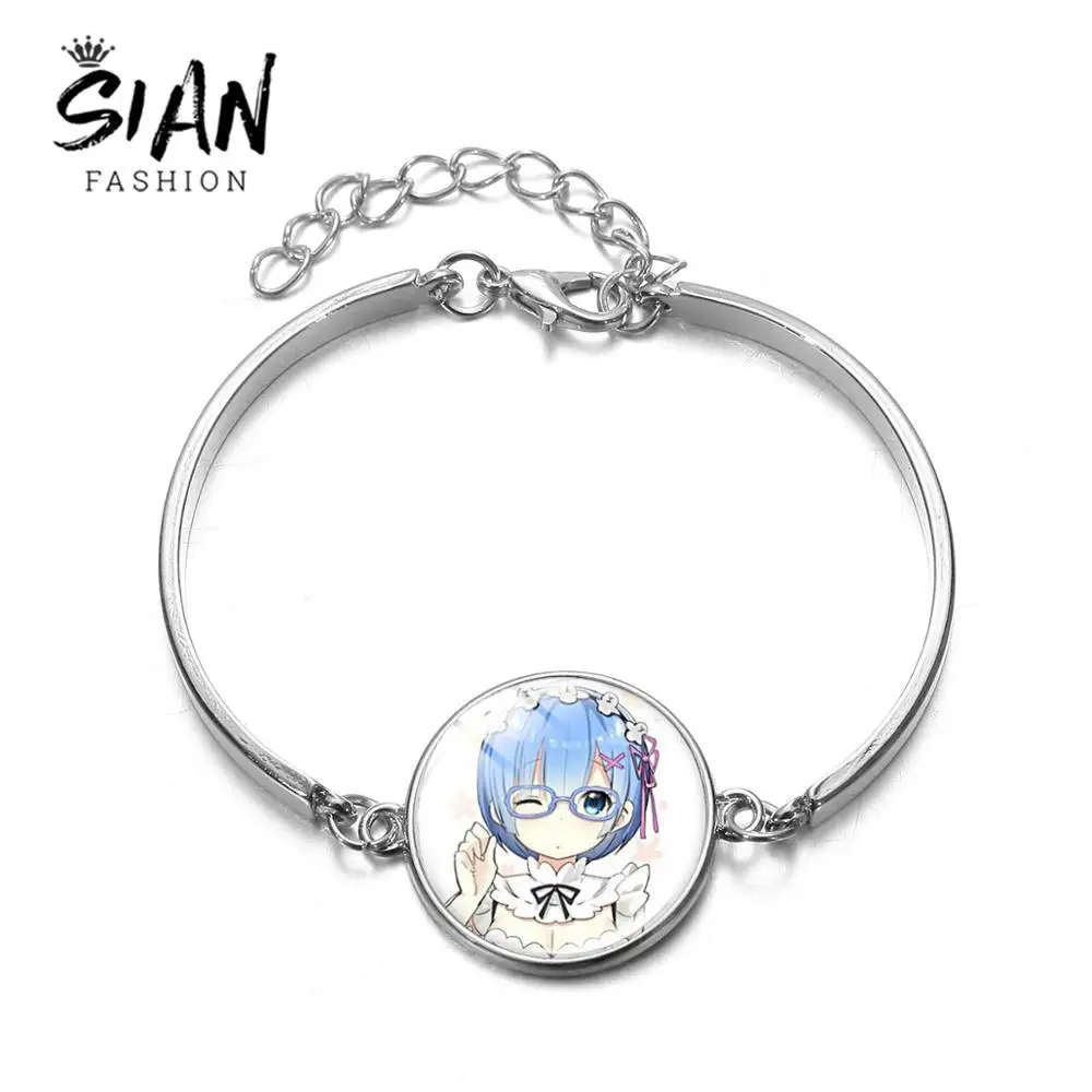 Браслет с цепочкой Rem Ram Emilia ручной работы японским аниме серии Re:Zero браслет со