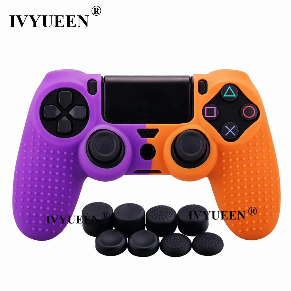 IVYUEEN 9 в 1 для Dualshock 4 PS4 Slim Pro контроллер Шипованная Кожа Премиум Защитный Противоскользящий Мягкий силиконовый чехол-накладка