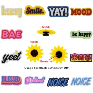 10 шт. оптовая продажа, дешевая медовая улыбка Yeet Noice Mood OMG YAY, Молодежные Подвески туфли сабо для женщин и взрослых