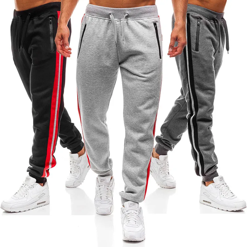

Spring Autumn Stylish Zipper Splicing Design Sweatpants Men Casual Streetwear Trousers