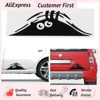 funny creative 3d big eyes car decal black sticker peeking monster 19x7cm for car decoration auto products