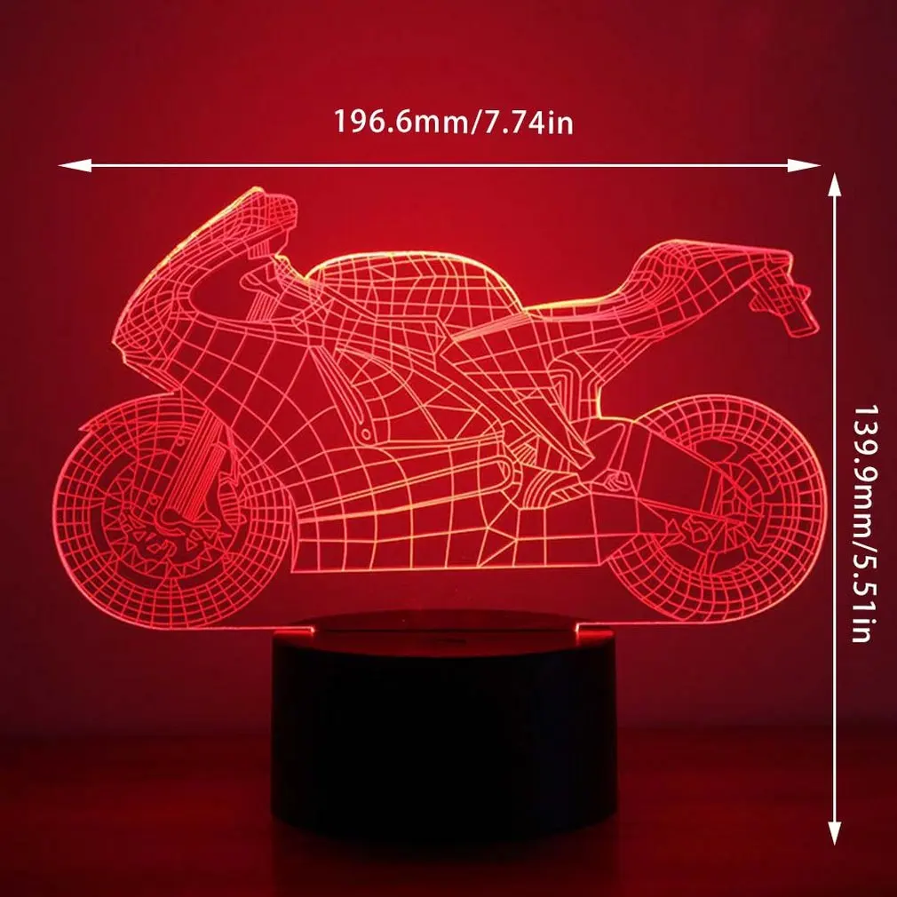 

Colorful 3D Night Light Motorcycle Night Light Eye Care LED Light Bedside Night Lamp Home Decoration Birthday Gift