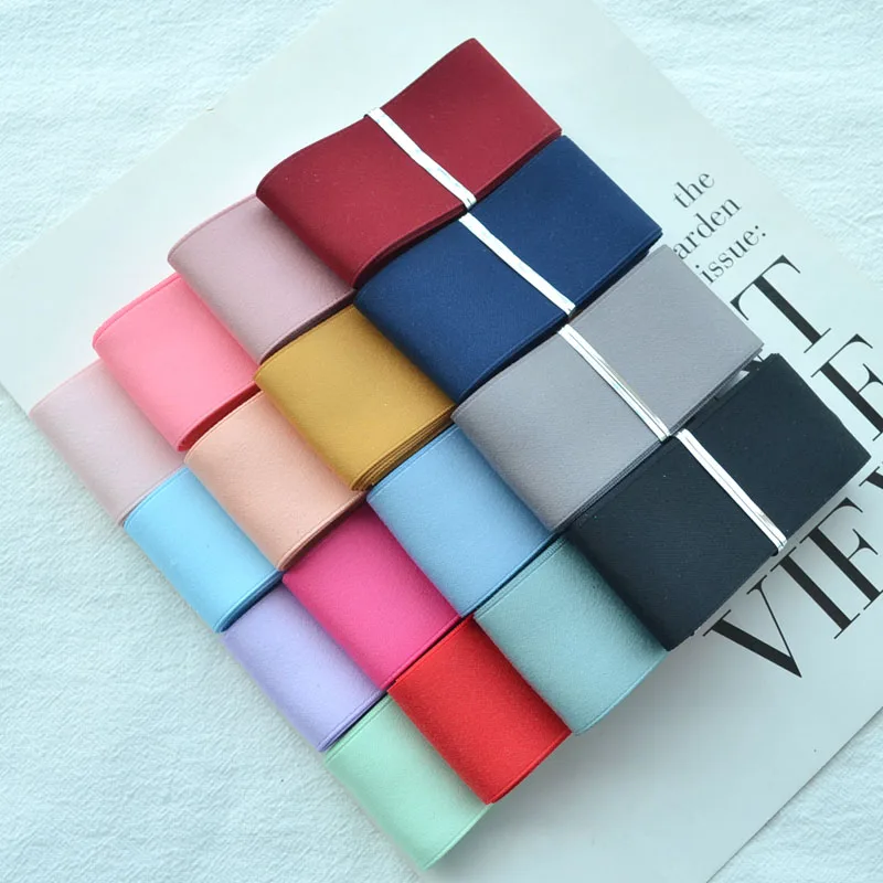 

2m 38mm Matte Cotton Double Face Solid Color Ribbon Bow Knot Material For Hair Ornament Gift Wrapping Decoration Fabric Ribbons