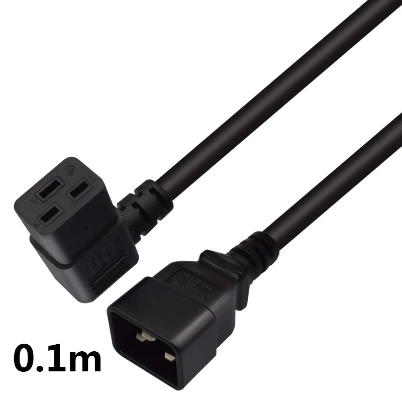 

C19-C20 IEC320 C20 To C19 Left Bend Power Supply Extension Cord Server UPS Cable Plug Adapter Converter 0.1M 3*1.5(mm2)