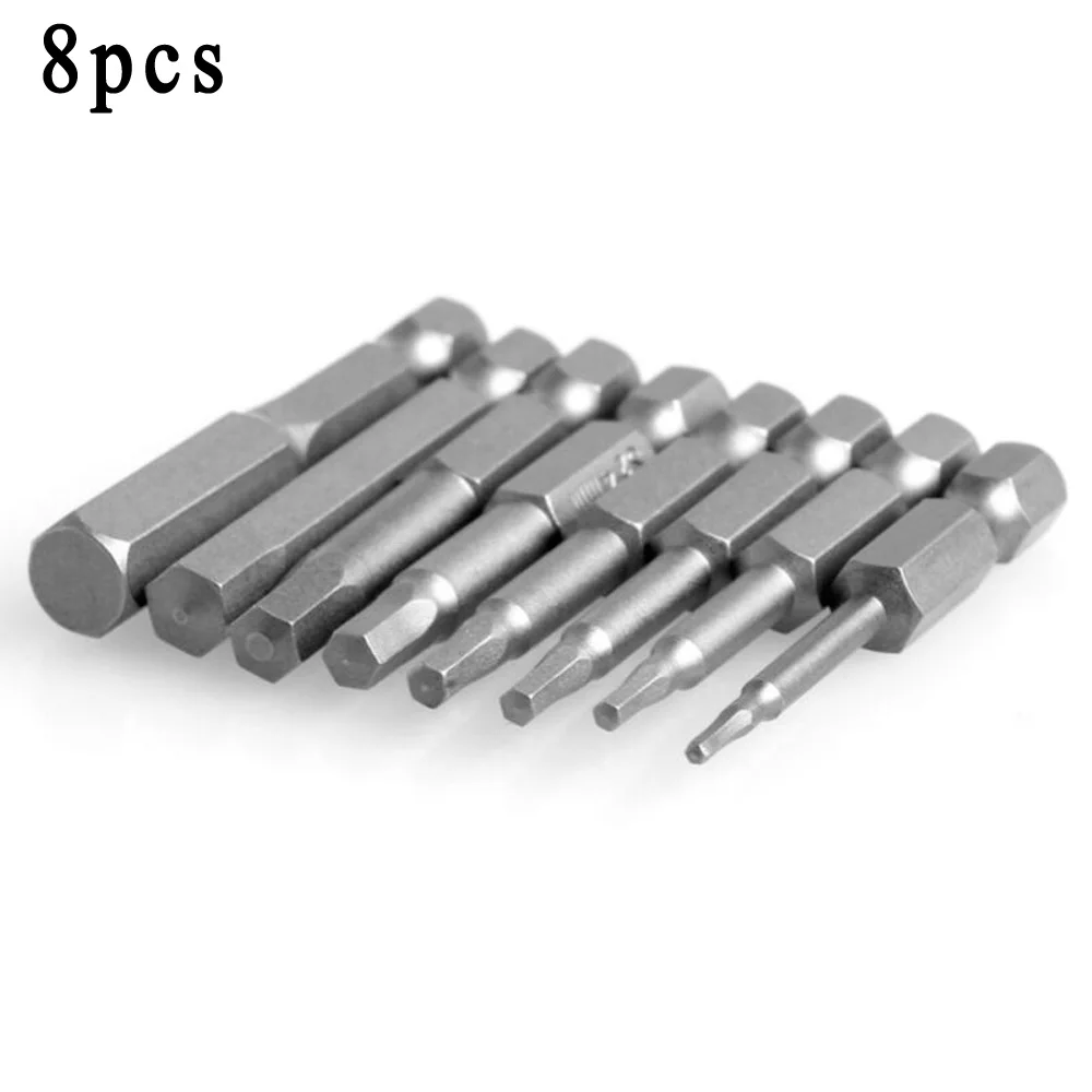 

8PCS Allen Wrench Allen Wrench Quick Connection Setting Impact Screwdriver Electromechanical Drill Metric Magnetic Handle