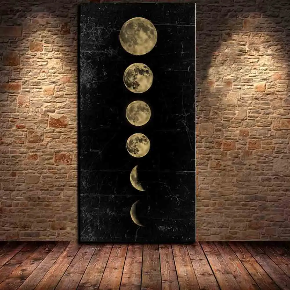 Настенная картина большого размера Eclipse of The Moon минималистичный постер на холсте