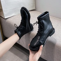 boots women new 2020 shoes round toe luxury designer booties ladies low heels booties rock mid calf mid calf autumn rubber