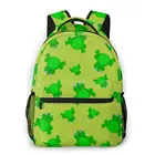 Детский Школьный рюкзак OLN для девочек-подростков, дорожный ранец с принтом лягушки для ноутбука и ноутбука, 2021