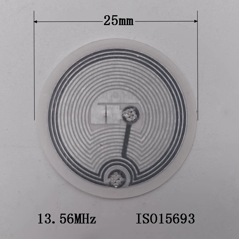 100pcs MOQ HF RFID Круглый 25 мм белый ярлык наклейки 13 56 МГц ISO15693 протокол NFC метка| |