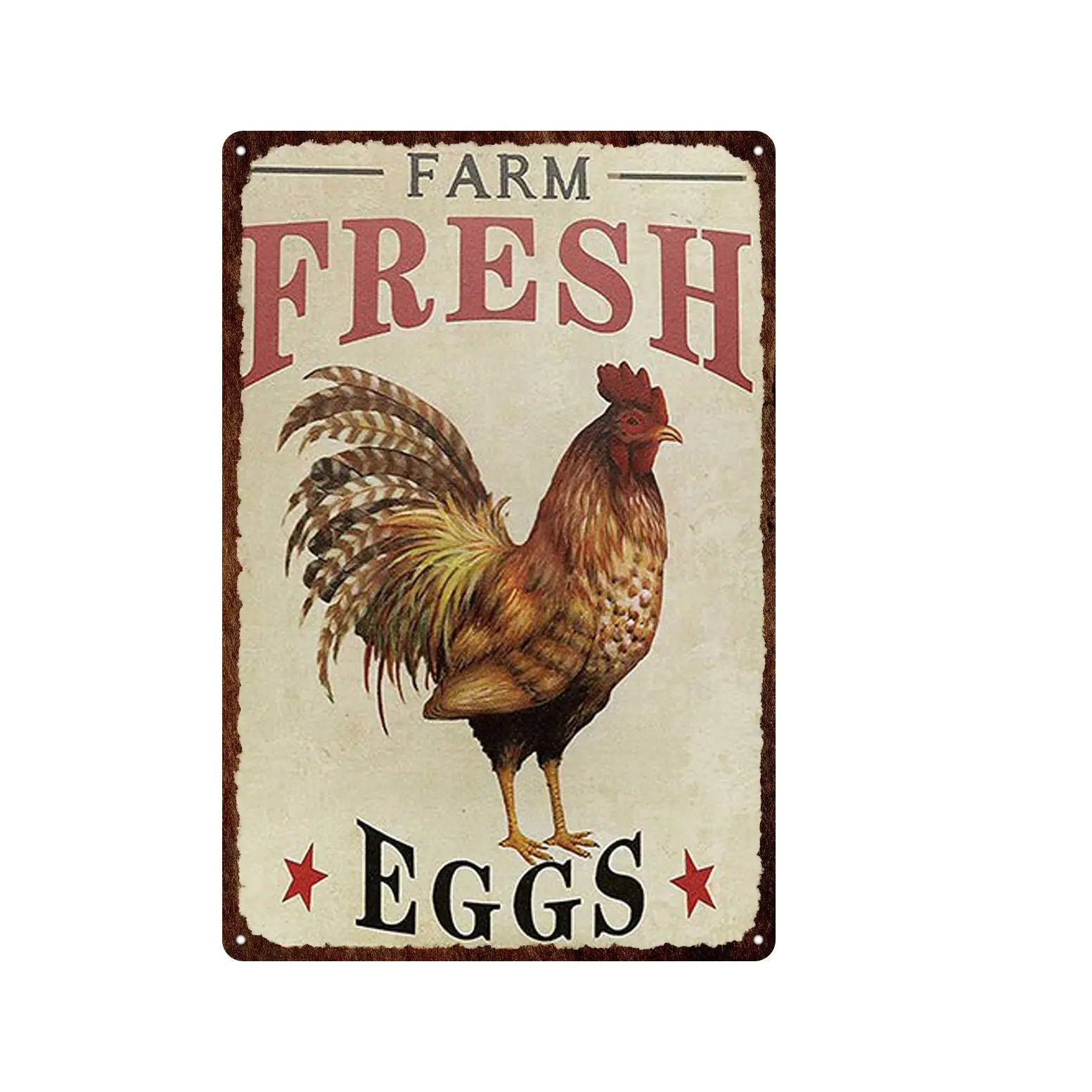 

Art Chicken Coop Shabby Metal Tin Sign Farm Metal Plate Fresh Eggs Plaque Bar Pub Restaurant Wall Covering Creative Decor Home