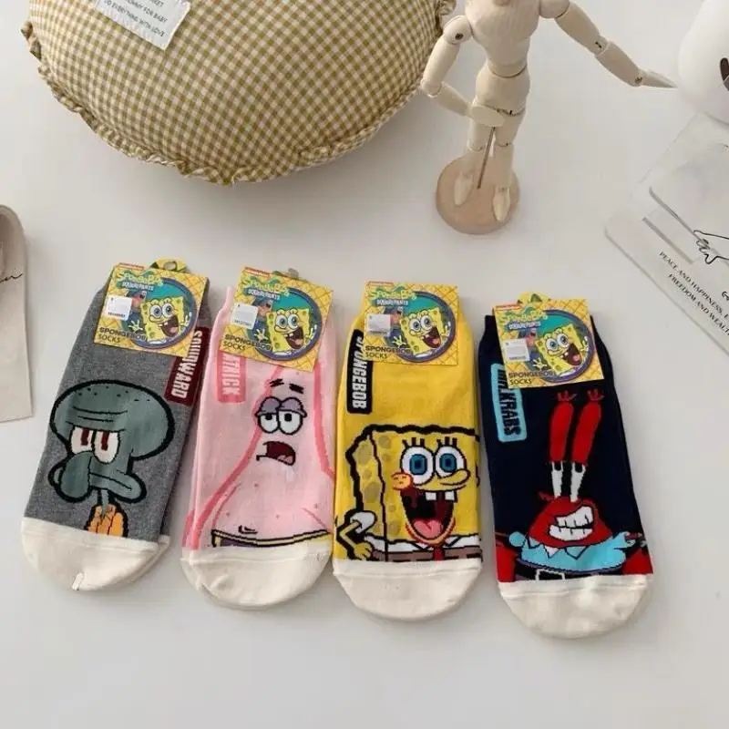 

Kawaii Anime Figures Cotton Socks Men and Women Socks Sponge Baby Patrick Star Octopus Tentacles Cute Socks Toys for Girls