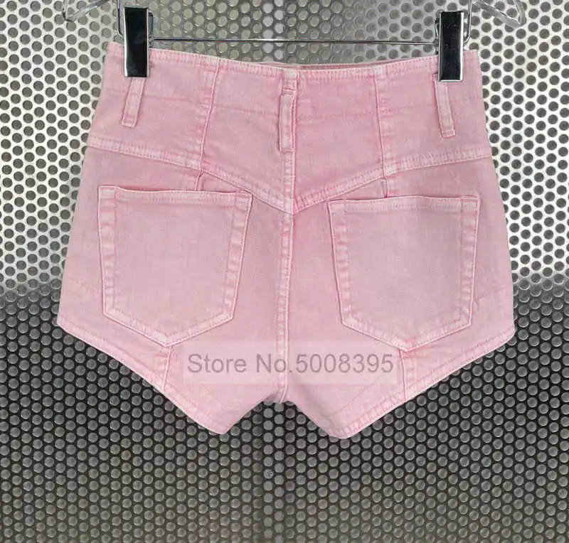 

2021 Woman Summer Denim Short Shorts High Waist Back Pockets High Cut Shorts