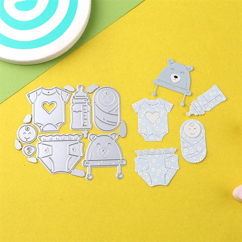 Металлические высечки милая детская одежда осьминог посуда сок стеклянный