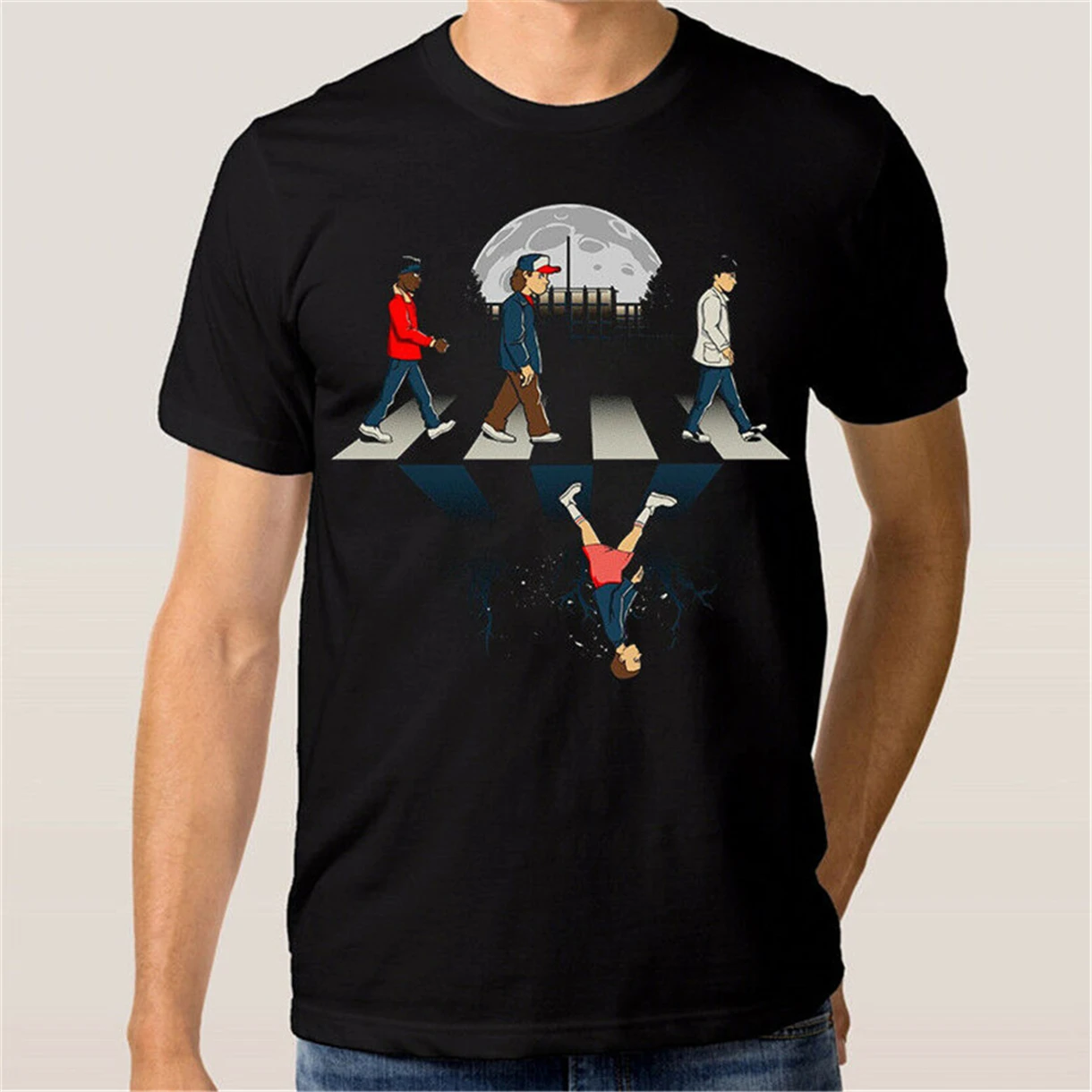 Странные Вещи Abbey Road Футболка Slim Fit размера плюс Топы футболки для мужчин и женщин